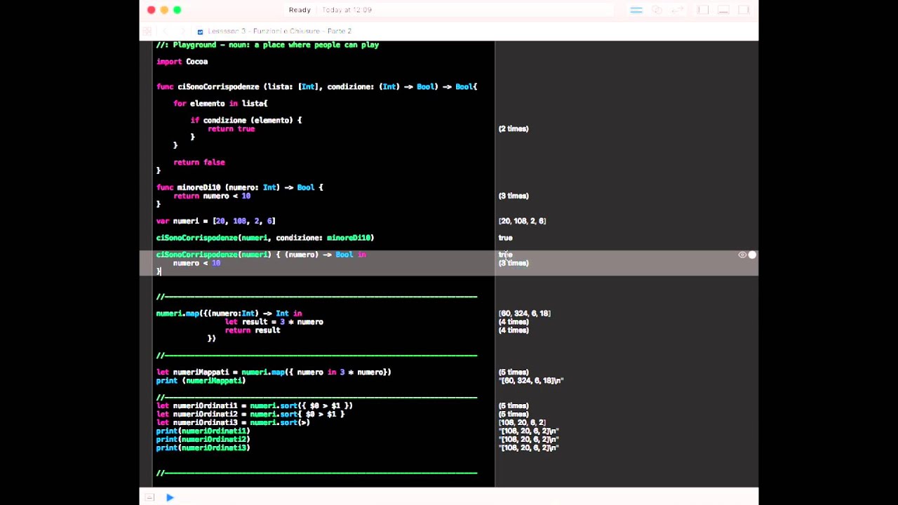 Swift Tutorial [ITA]: Lesson 3 - Funzioni e Chiusure - Parte 2 - YouTube