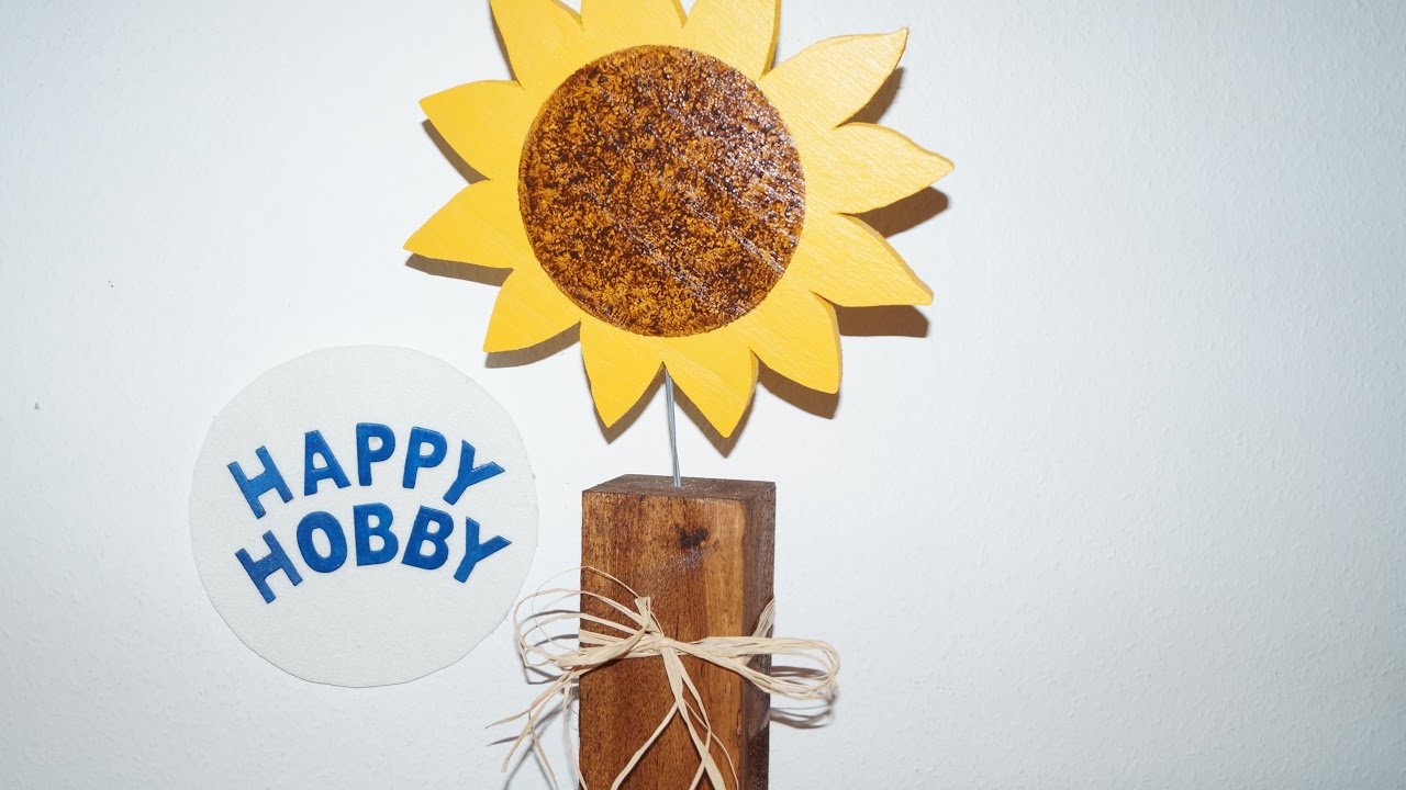 Sonnenblumen aus Holz basteln - YouTube