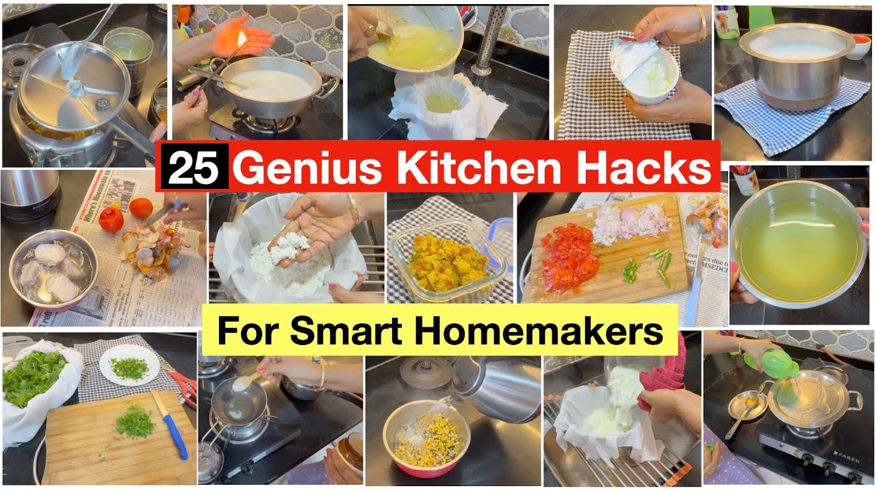25 GENIUS KITCHEN TIPS FOR EASY, SMART & QUICK WORKING | Become Smart Homemaker