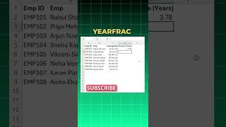 Use Yearfrac To Calculate Employee Tenure In Excel