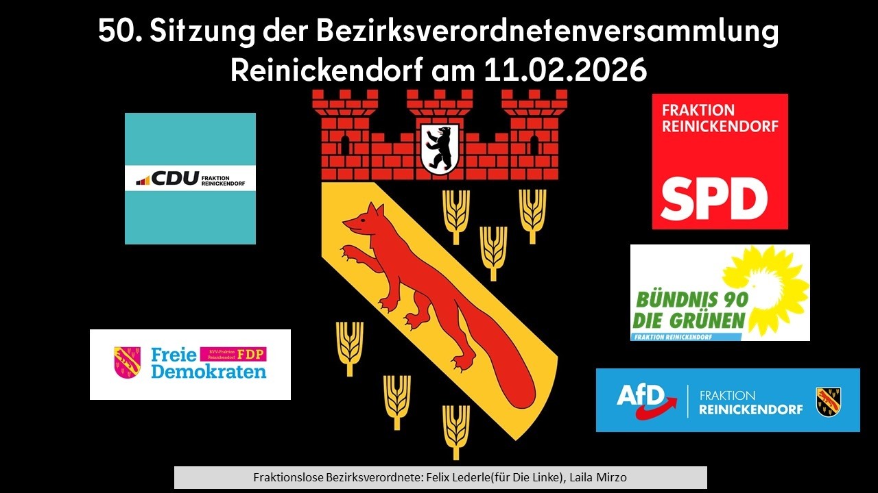 50. Bezirksverordnetenversammlung Reinickendorf vom 11.02.2026