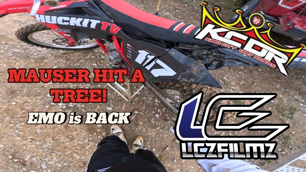 King City Dirt Riders | Mauser hit a tree! | EMO is BACK