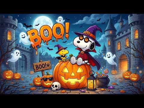Snoopy's Halloween Castle Boo Party 🎃 Cozy Fall Lofi Beats for Study & Sleep