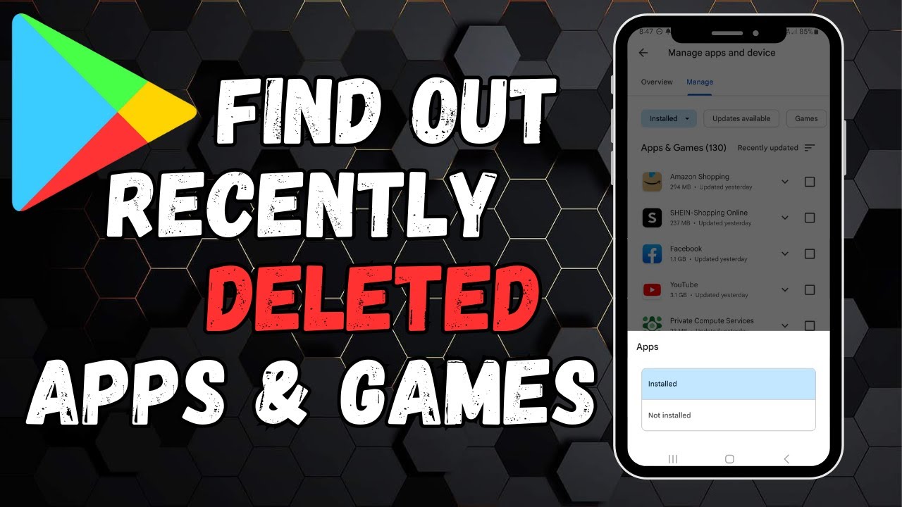 How To Find Out recently deleted Apps/Games from Google Play Store