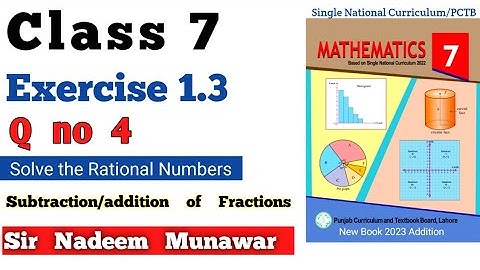Class 7 Exercise 1.3 Q no 4 Single National Curriculum Maths SNC Ex 1.3 8th PCTB  Sir Nadeem Munawar
