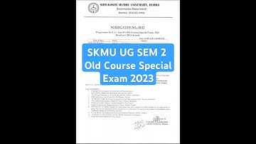 SKMU UG SEM 2 OLD COURSE SPECIAL EXAM 2023 II 2019,2020,2021 II DUMKA II #bsc #exam #skmu #shorts