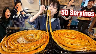 First-ever Mukbang! Giant Beef Tripe for 50 Servings! Even the Staff Were Astonished!