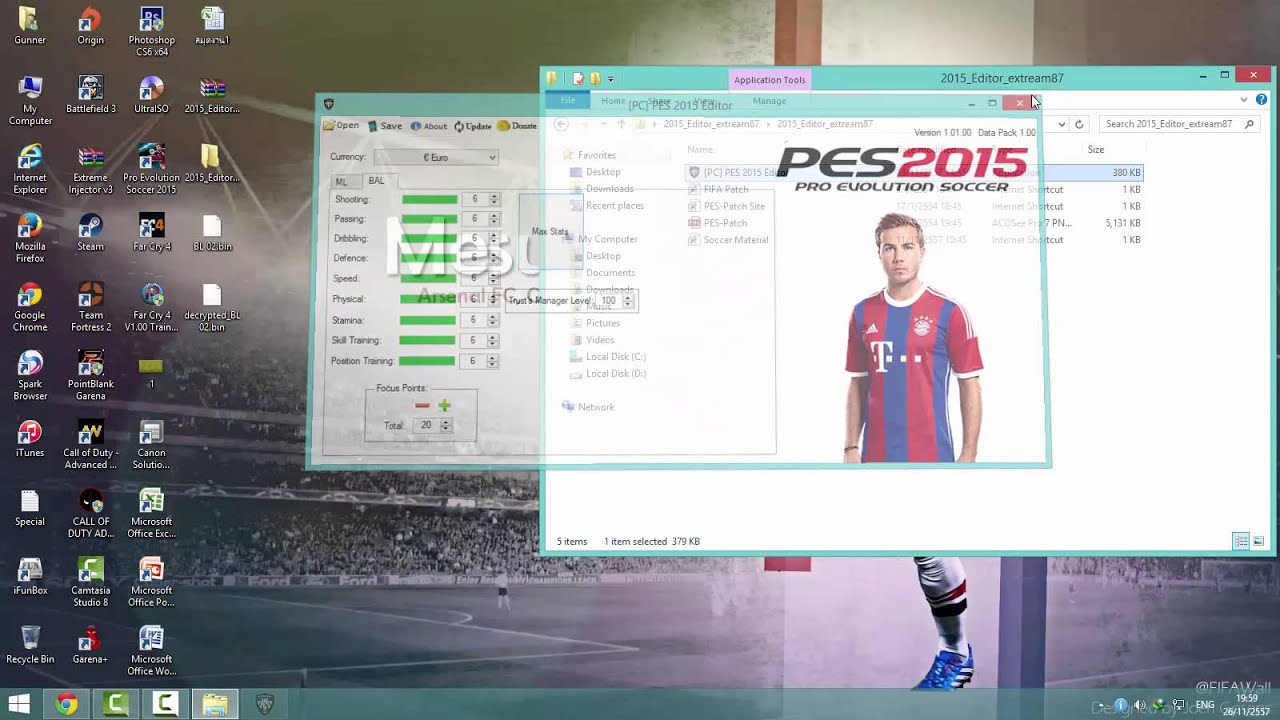 วิธีใช้ PES 2015 Editor - YouTube