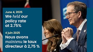 Interest rate announcement / Annonce du taux directeur