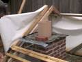 Chimney DPC Tray being fitted.