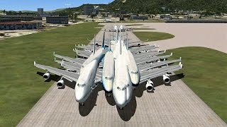 FSX Multiplayer: The BIGGEST 747 Group Takeoff EVER (Kai Tak Airport)