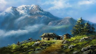 Easy Landscape Painting | Step By Step Painting Tutorial | How to Paint Landscape| Scenery Landscape