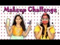 No Mirror Makeup Challenge GONE WRONG I Funny Make up Challenge