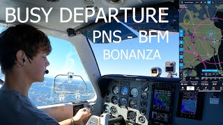 BUSY DEPARTURE KPNS  BONANZA  17yr  FLIGHT VLOG