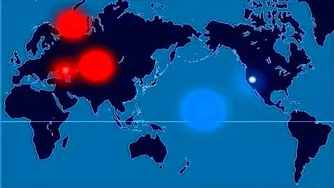 A Time-Lapse Map of Every Nuclear Explosion Since 1945 - by  Isao Hashimoto
