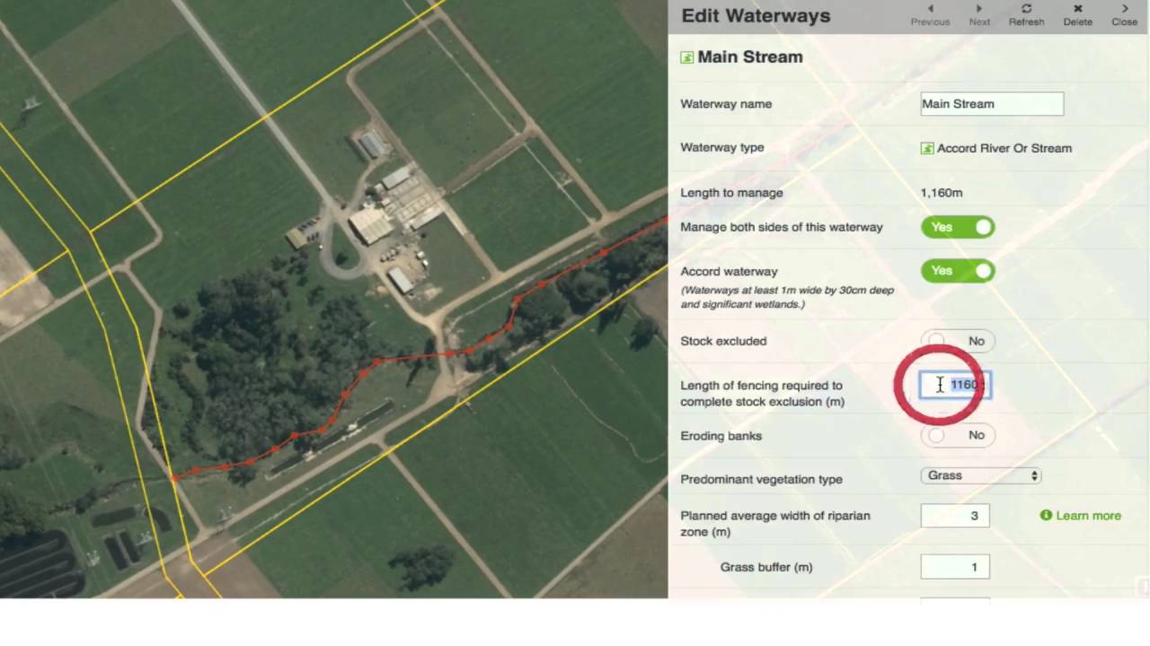 How to map waterways in the riparian planner