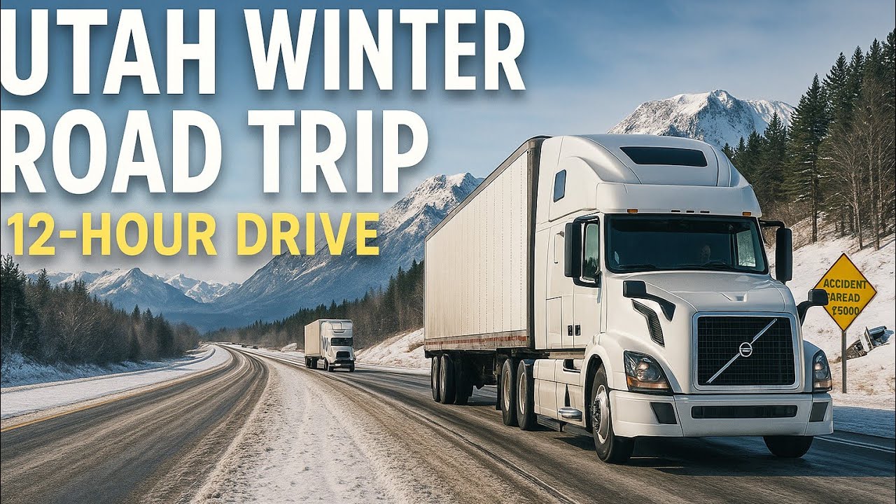 4K POV Truck Driving USA | 12-Hour Winter Road Trip for Sleep, Study ...