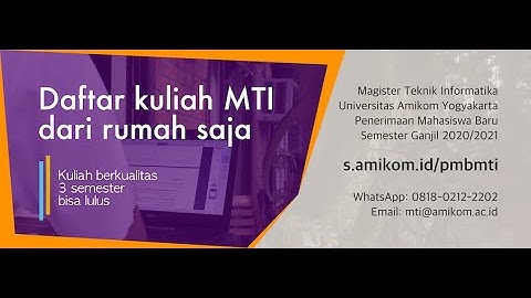 Program Studi S2 Teknik Informatika (MTI) AMIKOM Yogyakarta