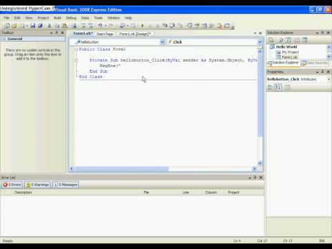 Visual Basic - Step one - Hello World