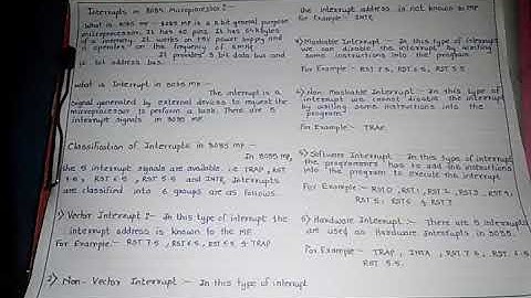 Interrupt in 8085 microprocessor