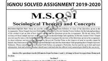 MSO-1 Solved Assignment 2019-20