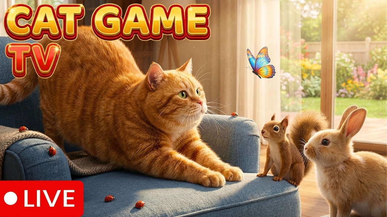 🔴[LIVE] CAT TV + PIANO MUSIC😼Separation Anxiety Relief Lullabies for Cats Home Alone 😍️CAT GAMES TV