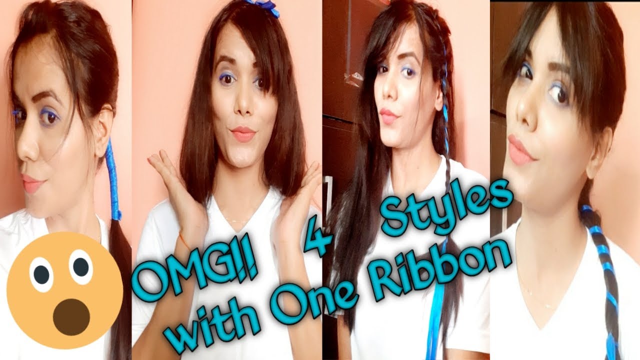 OMG!! 4 Hairstyles With One Ribbon | New Hairstyles | Summer Hairstyle ...