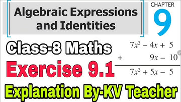 Exercise 9.1 /Class-8 Maths NCERT Chapter-9 Algebraic Expressions And Identities Solution By-KV Tchr