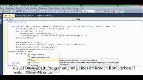 Visual Basic 2010 Drehenden Roulettekessel programmieren Teil 2/2 von SelMcKenzie Selzer-McKenzie