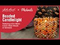 Beaded Candlelight Flameless Tea Light Candle Holder, Featuring John Bead Czech Seed Beads