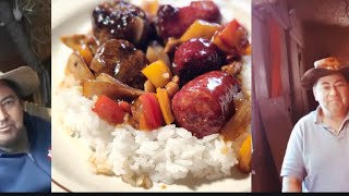 492Plautdietsch. Seet N Süa Worscht N Klops Bauls ,Sweet N Sour Sausage And Meatballs.