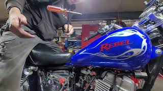 2003 Honda Rebel Bogging Out Runs & Revs Great Power loss clutch How To Carburetor Removal Part 1-3