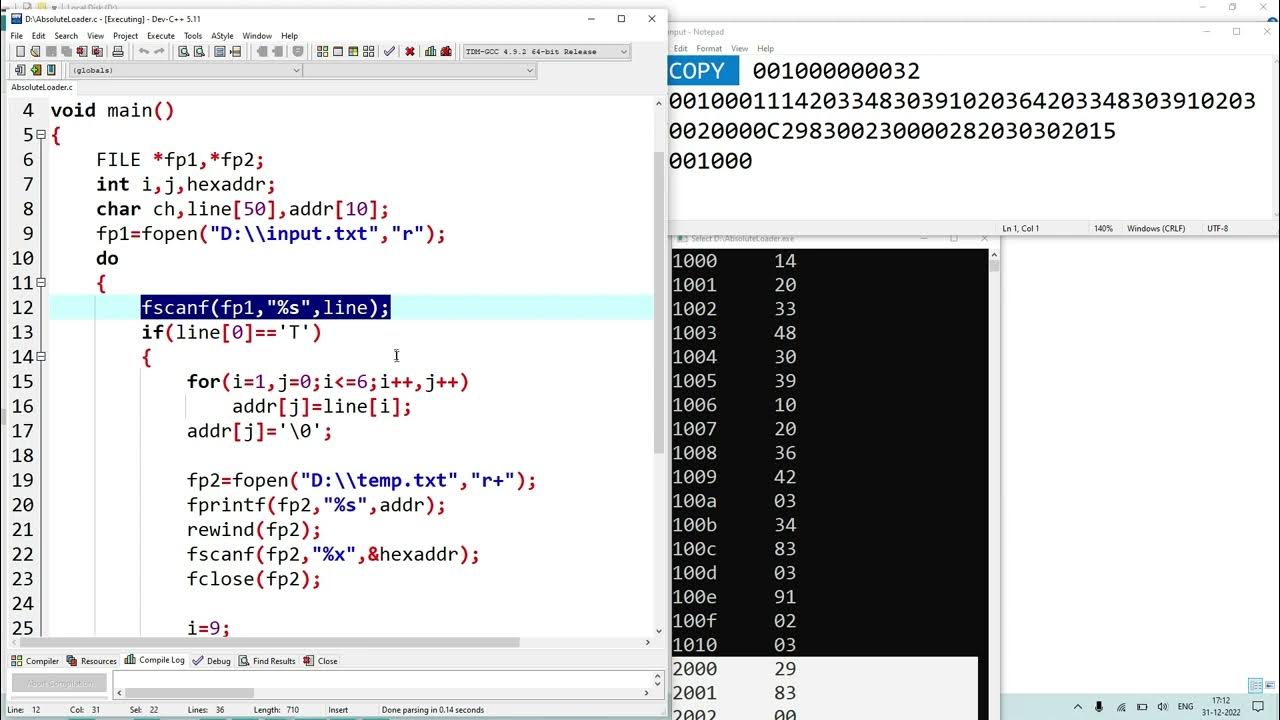 Absolute Loader - C Program - YouTube
