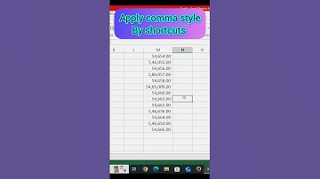 Apply comma style By shortcuts in excel #advance excel #exceltricks