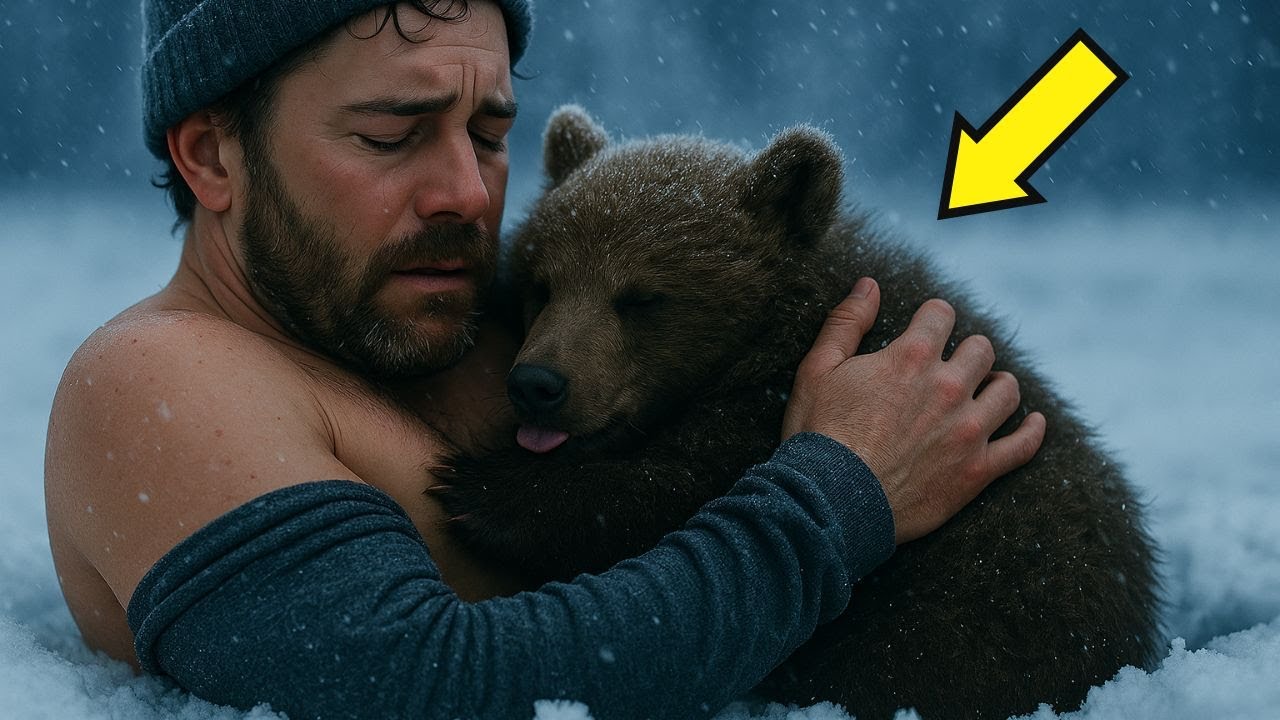 The Bear Cub Was Crying in the Ice… Until a Man Gave His Body to Warm ...