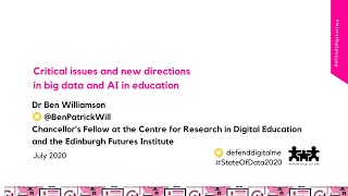 Critical issues and new directions in big data and AI in education