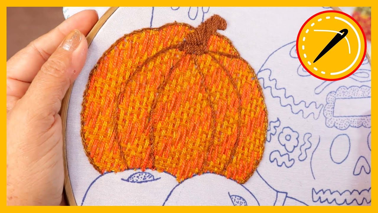 Bordados Faciles #142 🙋‍♀️ | 🍂 ¿Como bordar CALABAZAS?