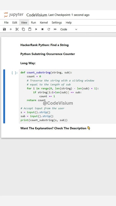 Python Substring Occurrence Counter: Detailed Long Way Approach # ...