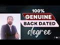 Back dated degree benefits and drawbacks      back dated degree education