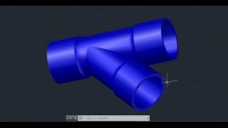 AutoCAD 3D Tutorail, Y Connetion Water Pipe, Basic Beginner