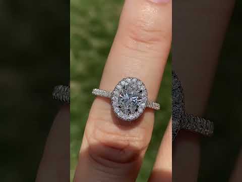 Oval Moissanite Double Halo Engagement Ring ring video