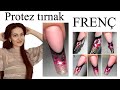 Protez tırnak frenç (french). Akrilik jel, poli jel, jel.