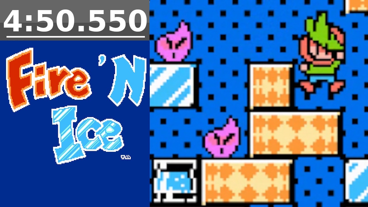 Fire 'N Ice (NES) World 6 Speedrun: 4:50.550 (Former WR)