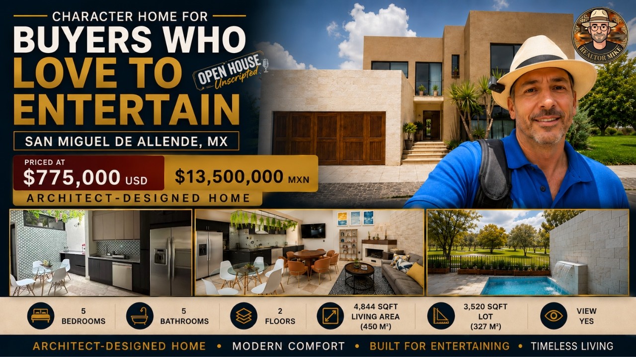 $775K Home with Heated Pool, Bar & Game Room | Las Campanas, San Miguel de Allende