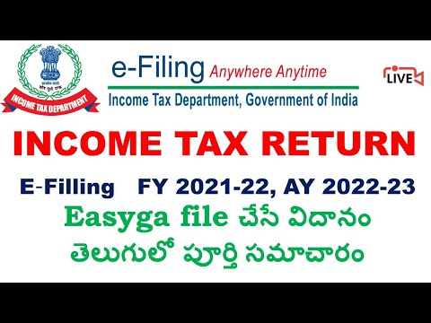 How to file Income Tax return AY 2022-23 |How to file itr 1 for fy 2021-22 |ITR E filling in Telugu