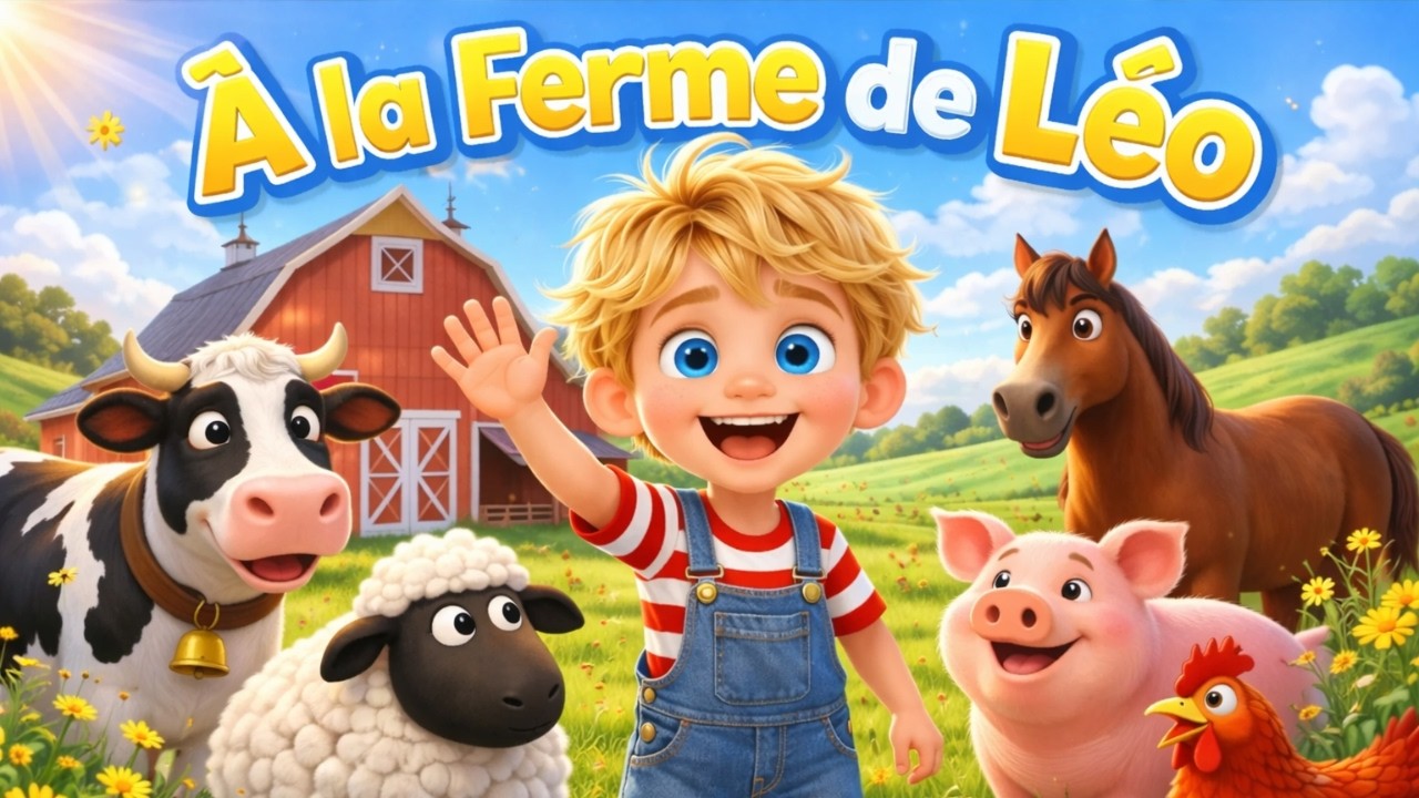 À LA FERME DE LÉO | Les animaux de la ferme | Comptine pour enfants