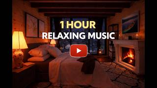 1 Hour Cozy Bedroom Fireplace 🔥 Relaxing Music for Sleep, Stress Relief &amp; Deep Relaxation
