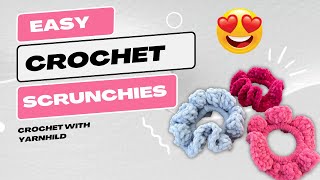 Learn how to crochet super easy scrunchies - perfekt easy crochet project for beginners.