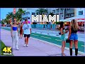 【4K】𝐖𝐀𝐋𝐊 ➜ MIAMI ☘️ Beach 🇺🇸 USA 🇺🇸  4K video 𝐇𝐃𝐑 ! OCEAN DRIVE