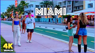 【4K】𝐖𝐀𝐋𝐊 ➜ MIAMI ☘️ Beach 🇺🇸 USA 🇺🇸  4K video 𝐇𝐃𝐑 ! OCEAN DRIVE